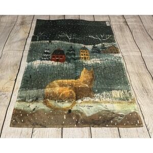 Toland Double Sided Winter Salt Box House Snow Cat Large Outdoor Flag TubH9